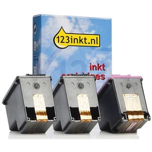 Aanbieding: 123inkt huismerk vervangt HP 62XL (2 zwarte + kleur)