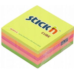 Stick'n zelfklevende notes mini kubus neonmix 51 x 51 mm