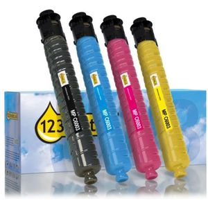 Toner Ricoh MP C6003 aanbieding: zwart + 3 kleuren (123inkt huismerk)