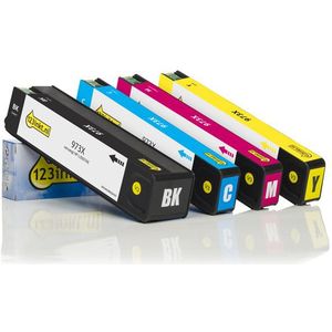123inkt - HP 973X - Multipack Inktcartridges - Zwart/Cyaan/Magenta/Geel - 240 ml/110 ml