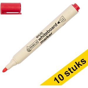 Aanbieding: 10x 123inkt eco whiteboard marker rood (1 - 3 mm rond)