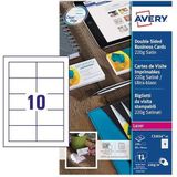 Avery Zweckform C32016-25 visitekaarten satijn wit 85 x 54 mm (250 stuks)