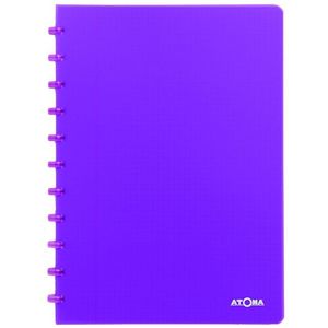 Atoma Trendy geruit schrift A4 transparant paars 72 vel (5 mm)