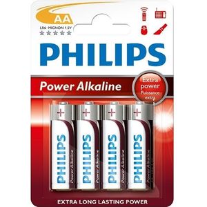 Philips Power Alkaline LR6 Mignon AA batterij 4 stuks
