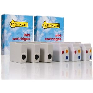 Canon aanbieding BCI-24 serie (3 x zwart + 3 x kleur) Inktcartridge (123inkt huismerk)