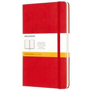 Moleskine large notitieboek gelinieerd hard cover rood