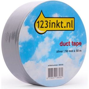 Aanbieding: 5x 123inkt duct tape zilver 50 mm x 50 m