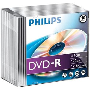 Philips DVD-R 10 stuks in slimline doosjes