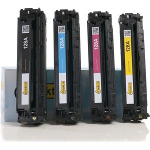 Toner Aanbieding: 123inkt huismerk set voor HP 128A: HP CE320A, CE321A, CE322A, CE323A zwart + 3 kleuren