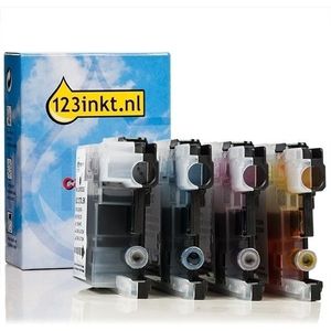 Aanbieding: 123inkt huismerk vervangt Brother LC-121 zwart + 3 kleuren