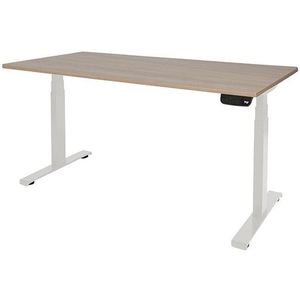 Schaffenburg Dextro Plus zit-sta bureau wit frame kersen licht blad 160 x 80 cm