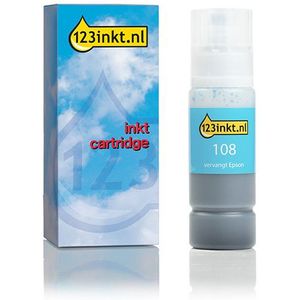 Epson 108 inktfles licht cyaan (123inkt huismerk)