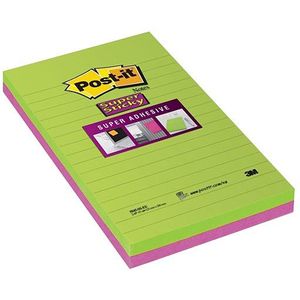 3M Post-it super sticky notes gelijnd kleuren 125 x 200 mm (2 pack)