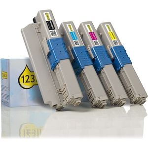 Toner OKI aanbieding: 44469804, 44469724, 23, 22 zwart + 3 kleuren (123inkt huismerk)
