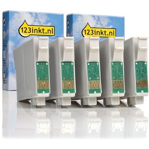 Epson T1285 multipack 2x zwart + 3 kleuren Inktcartridge (123inkt huismerk)
