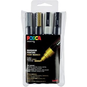 POSCA PC-5M verfmarkerset metallic (1,8 - 2,5 mm rond) 4 stuks
