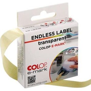 COLOP e-mark doorlopende label transparant 14 mm x 8 m