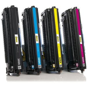 Toner Aanbieding: 123inkt huismerk set voor HP 308A / 309A: HP Q2670A, 71A, 72A, 73A zwart + 3 kleuren