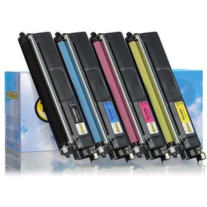 Toner Aanbieding: 123inkt huismerk vervangt Brother TN-249 BK / C / M / Y zwart + 3 kleuren