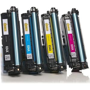 Toner Aanbieding: 123inkt huismerk set voor HP 654X / 654A: HP CF330X, 31A, 32A, 33A zwart + 3 kleuren