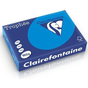 Clairefontaine gekleurd papier caribbean blauw 160 grams A4 (250 vel)