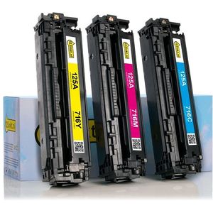 Toner 123inkt huismerk vervangt HP 125A (CF373AM) multipack cyaan/magenta/geel
