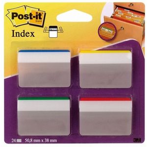 3M Post-it gebogen indextabs strong voor hangmappen (4 x 6 tabs)