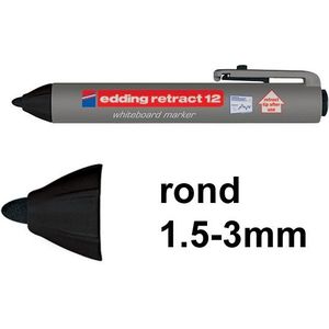 Edding Retract 12 whiteboard marker zwart (1,5 - 3 mm rond)