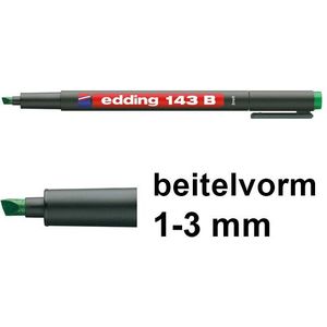 Edding 143B permanent marker groen (1 - 3 mm beitel)