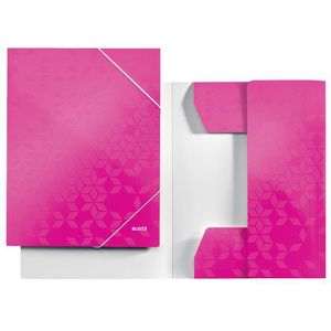 Leitz 3982 WOW kartonnen 3-klepsmap roze metallic