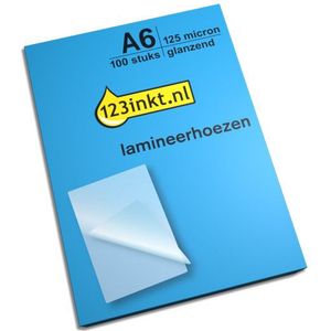 123inkt document lamineerhoes A6 glanzend 2x125 micron (100 stuks)