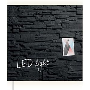 Sigel magnetisch glasbord 48 x 48 cm leisteen LED light