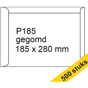 123inkt akte envelop wit 185 x 280 mm - P185 gegomd (500 stuks)