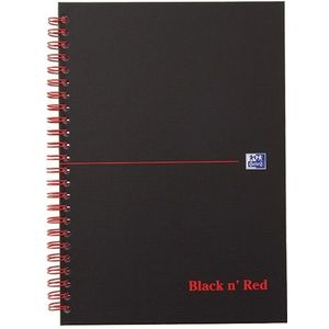Oxford Black n' Red spiraalblok karton A5 geruit 90 grams 70 vel