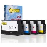 Inktcartridge HP 953XL multipack zwart/cyaan/magenta/geel (123inkt huismerk)