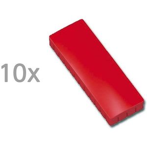 Maul magneten rechthoek 54 x 19 mm rood (10 stuks)