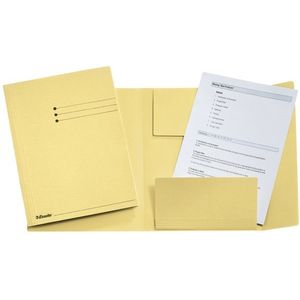 Esselte 3-klepsmap met lijnbedrukking maat folio geel (50 stuks)