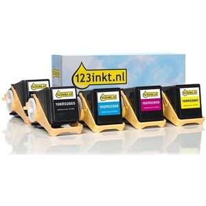 Toner Xerox aanbieding: 106R02605, 599, 600, 601 zwart + 3 kleuren (123inkt huismerk)
