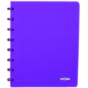 Atoma Trendy geruit schrift A5 transparant paars 72 vel (4 x 8 mm)