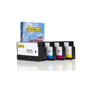 Inktcartridge HP 953XL multipack zwart/cyaan/magenta/geel (123inkt huismerk)