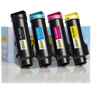 Toner Dell H625cdw/H825cdw/S2825cdn aanbieding: 593-BBSB, BBSD, BBRV, BBSE zwart + 3 kleuren (123inkt huismerk)