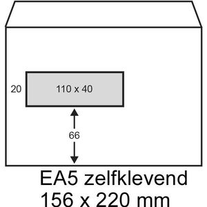 123inkt dienst envelop wit 156 x 220 mm - EA5 venster links zelfklevend (500 stuks)