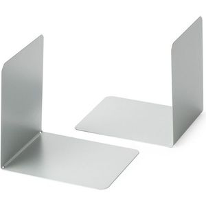 Maul metalen boekensteunen zilver 14 x 14 x 12 cm (2 stuks)