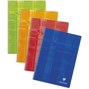 Clairefontaine spiraalblok A4 geruit 90 grams 50 vel assorti 10 stuks (4 x 8 mm, geen kantlijn)