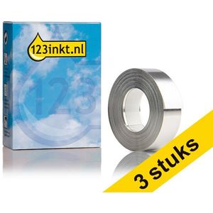 Aanbieding: 3x Dymo S0720180 / 35800 Rhino aluminium tape zelfklevend zilver 12 mm (123inkt huismerk)
