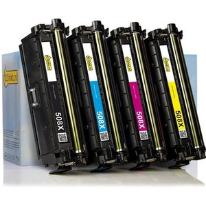 Toner Aanbieding: 123inkt huismerk set voor HP 508X: HP CF360X, CF361X, CF362X, CF363X zwart + 3 kleuren