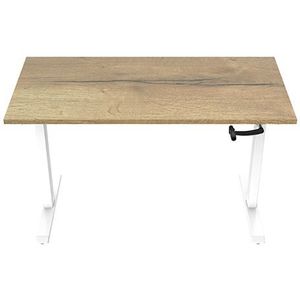 123inkt Slinger zit-sta bureau wit frame Natuur blad 160 x 80 cm