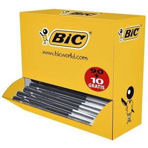BIC M10 Clic balpen medium zwart voordeelpak (100 stuks)