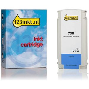 123inkt huismerk vervangt HP 738 (498N5A) inktcartridge cyaan