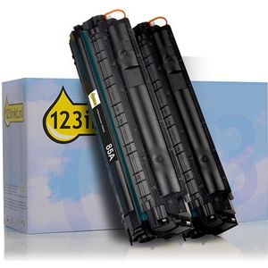 123inkt huismerk vervangt HP 85A (CE285AD) toner zwart dubbelpak